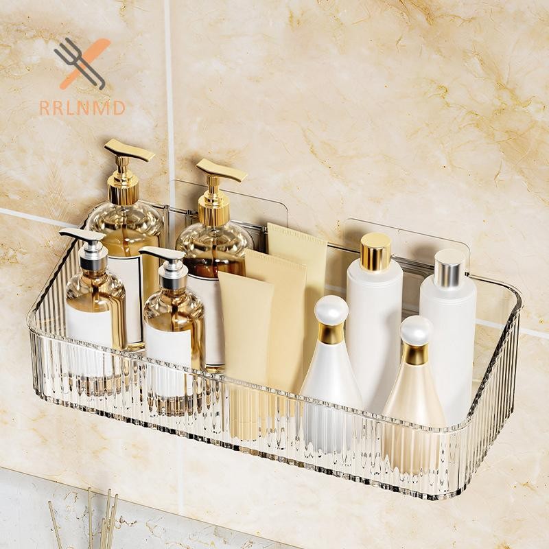 Rrlnmd Treo Tường Tắm Dầu Gội Giá Đỡ Kệ Sắp Xếp Không Khoan Có Thể Tháo Rời Chất Liệu PET Trong Suốt Giá Để Đồ Phòng Tắm MỚI