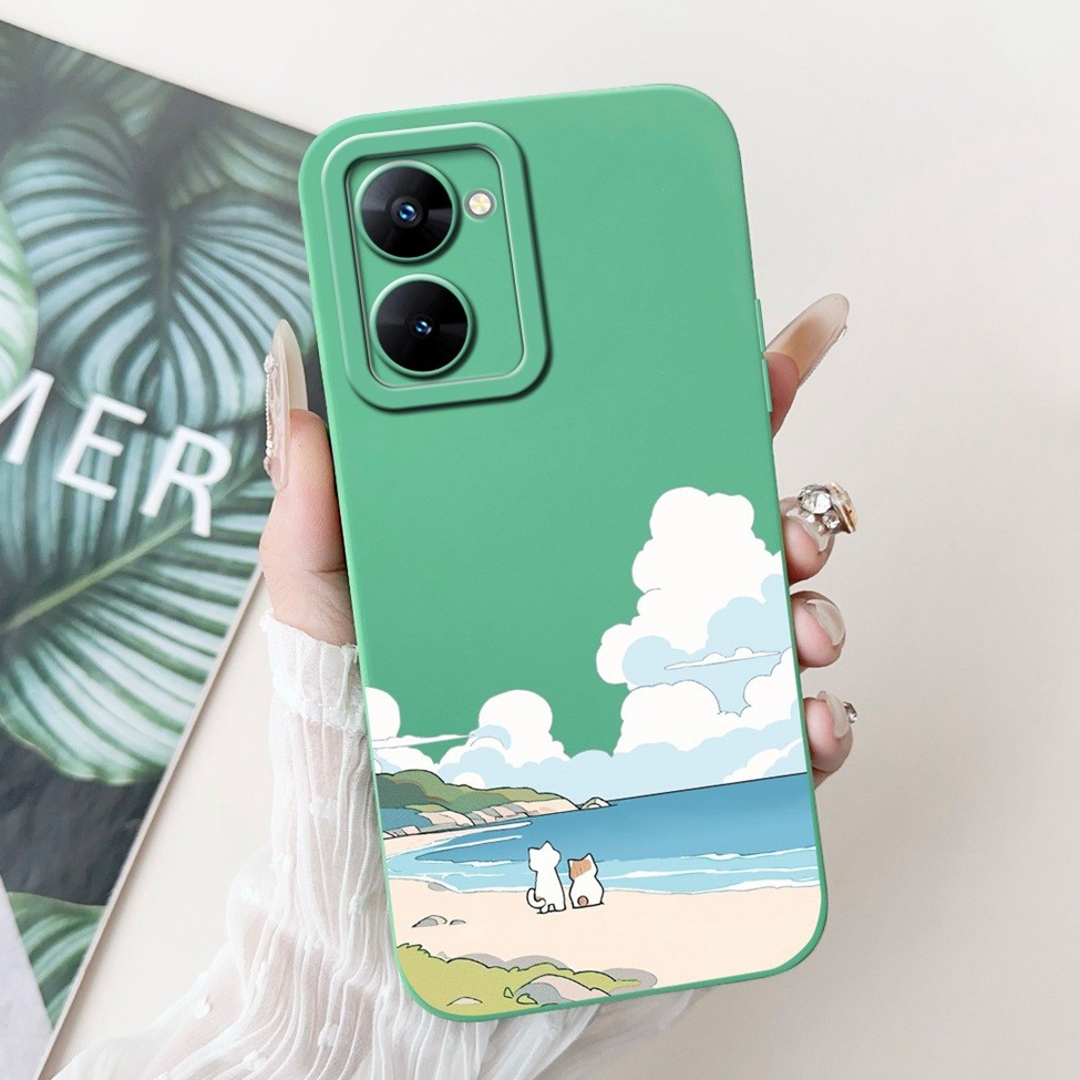 Dành Cho Realme V30 RMX3619 Dành Cho Realme V30T RMX3618 Ốp Lưng Thời Trang Thoáng Mát Ngộ nghĩnh Hoạt Hình Dễ Thương Thẩm Mỹ Ốp Lưng Điện Thoại