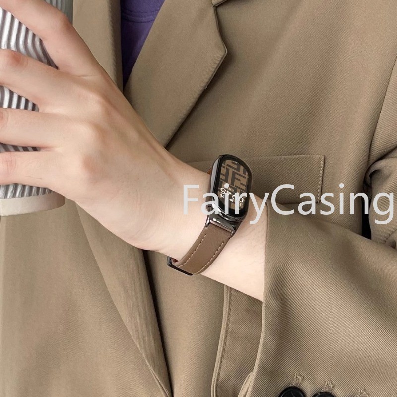 Dây Da Thời Trang Cho Xiaomi Mi Band 10 9 8 Vòng Tay Thay Thế Dây Đeo Tay Từ Tính Miband 7 6 5 4 3 Phụ Kiện Cổ Tay