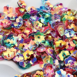 [Dây đeo đính sequin Ống hạt gạo] Tấm lấp lánh hình hoa mận lõm 4mm Tự Làm Thủ Công tấm hạt phẳng mẫu giáo hộp đêm biểu diễn phụ kiện trang phục sân khấu khoảng 450 miếng E4AR e9ui