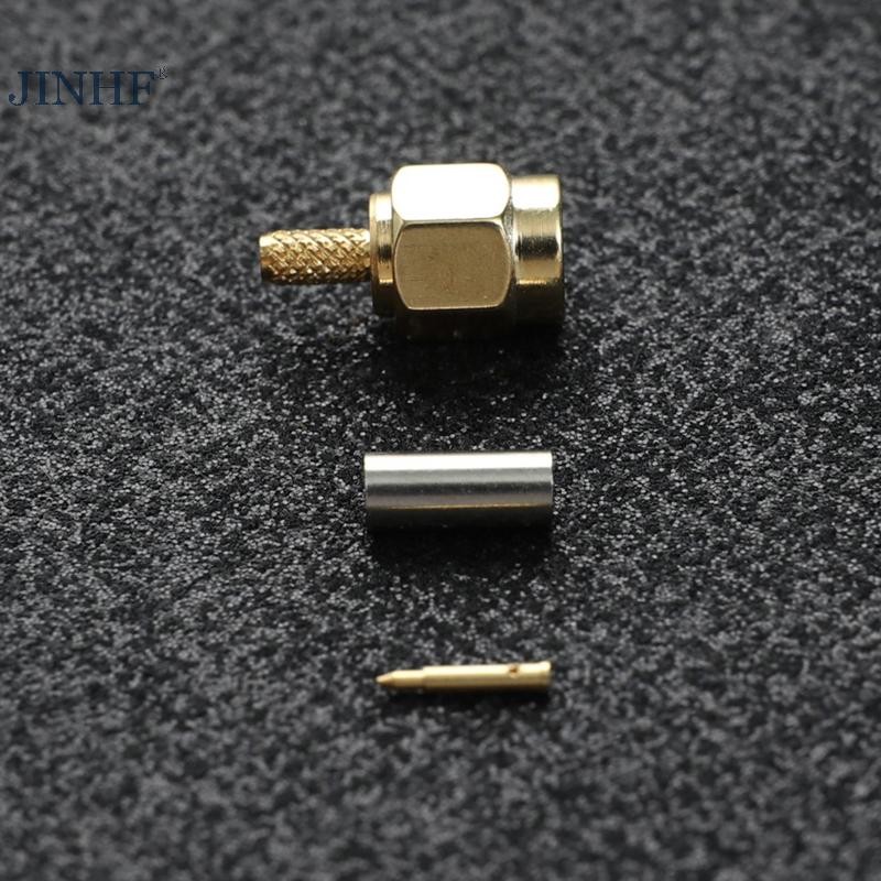 Jinhf 10 Cái SMA Nam Cắm Uốn Cho RG174 RG316 RG178 RG179 LMR100 Cáp RF Kết Nối HOT