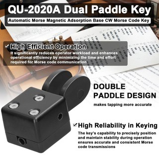 Qu-2020a Dual Paddle Key Tự động Morse Đế hấp phụ từ tính CW Morse Mã Key DIY Keyer cho đài phát thanh sóng ngắn
