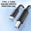 BTM USB C sang cổng vuông Dây dữ liệu in 24 28AWG Đầu nối nam sang nam cho máy in Máy quét Tương thích rộng