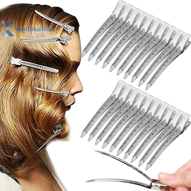 Kudosation 10 Chiếc Kẹp Tóc Kim Loại Để Tạo Kiểu Phần Salon Kẹp Tóc Kẹp Tóc Rễ Lông Tơ DIY Kẹp Dụng Cụ Phụ Kiện Tóc