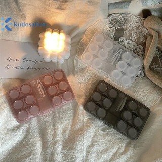 Kudosation 6 Cặp Hộp Bảo Quản Ống Kính Tiếp Xúc Lớn Du Lịch Di Động Hộp Đựng Ống Kính Để Trang Điểm Làm Đẹp Học Sinh Hộp Nhíp Dính Hộp Đựng