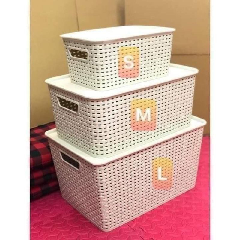 Giỏ Nhựa Có Nắp 3 Size Việt Nhật, Giỏ Đựng Đồ Đa Năng Tiết Kiệm Không Gian Nhà Bếp, Phòng Khách