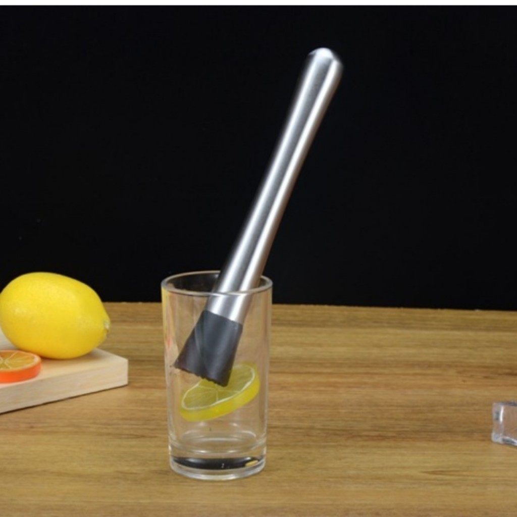 Chày bar pha chế Inox - Chày pha chế - Dụng cụ dầm trái cây - Thìa bar pha chế 25CM