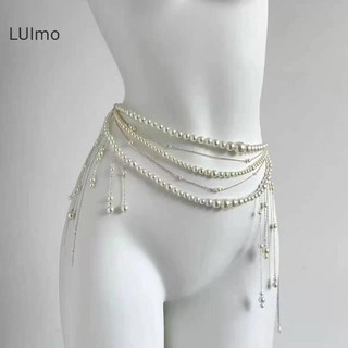 Luimo Thời Trang Nhiều Lớp Hoa sel Eo Dây Xích Retro Ngọc Trai Eo Dây Xích Dành Cho Nữ Bé Gái Cơ Thể Dây Xích Quần Áo Phụ Kiện Quà Tặng SBS