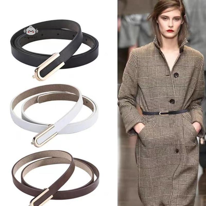 Maybest Nữ Thắt Lưng Tối Giản Khóa Pin Da Mỏng Thắt Lưng Nữ Cho Quần Jean Quần {VN}