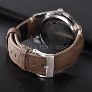 Dây đeo đồng hồ da thật mờ 20mm 22mm Dây đeo đồng hồ da bò thạch anh Đồng hồ cơ Vòng đeo tay nam nữ Đen Xám Nâu