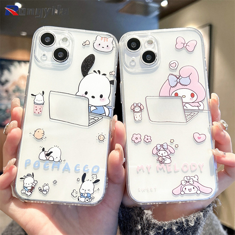 Ốp Điện Thoại Trong Suốt Pochacco Dễ Thương Cho Samsung Galaxy Note 20 Ultra 10 Plus Lite 9 8 J8 J7 Pro J6 J5 J2 Prime Core J4 Plus A7 2018 2017 Vỏ Hoạt Hình Giai Điệu Cặp Đôi Ốp Lưng Mềm