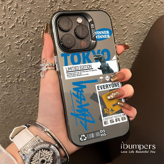 ibumpers Ốp Lưng IPhone Thời Trang Sáng Tạo Họa Tiết Văn Bản Ốp Điện Thoại IMD Cứng Trơn Chống Bẩn Chống Sốc Cho IPhone 16 15 14 12 13 11 Pro Max