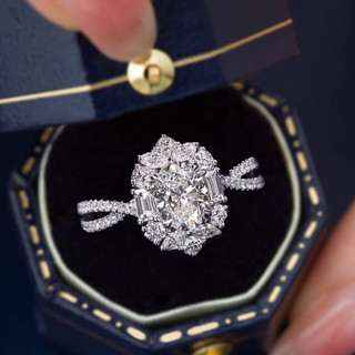 Nhẫn Bạc nữ Giả Moissanite 3 Karat Đá Quý Máu Đỏ Kim Cương Lớn Có Thể Điều Chỉnh Nhẫn Nữ Thiết Kế Sang Trọng Vàng Trắng Nhẫn Cưới Đính Hôn Và Cầu Hôn