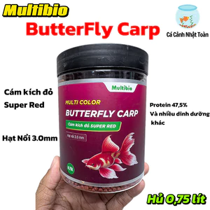 Hủ 0,75 lít Cám Dạng Hạt Tăng Màu Cho Cá Chép Sư Tử MULTI COLOR BUTTERFLY CARP (k gây đục nước)