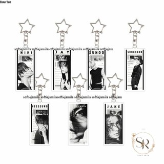 Móc khóa Acrylic Kpop jungwon heeseung Jay Jake sunghoon sunoo Móc Khóa Mặt dây chuyền hình ảnh mới lãng mạn: