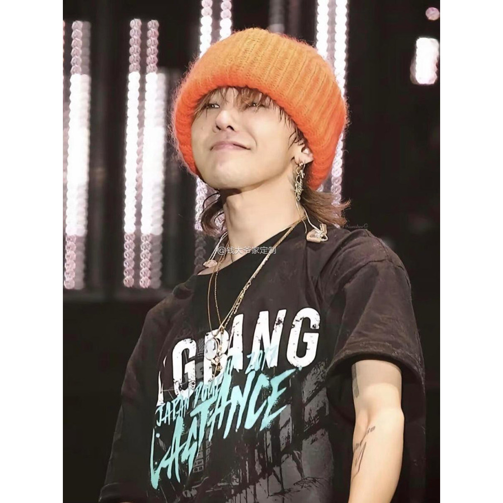 BIGBANG Kwon Ji-Dragon GD Concert Cùng Phong Cách In Hình Cotton Nguyên Chất Ngắn Tay Đen Áo Thun Nam Nữ Mùa Hè Rời Top