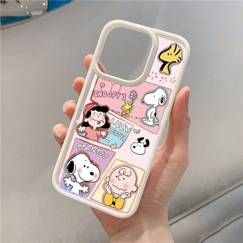 Dành Cho iPhone 16 15 Pro Max 11 13 14 12 Pro Cho iPhone 16e 7 8 Plus XS Max X XR SE2022 Dễ Thương Snoopy Hoạt Hình Graffiti Silicon Trong Suốt Chống Sốc