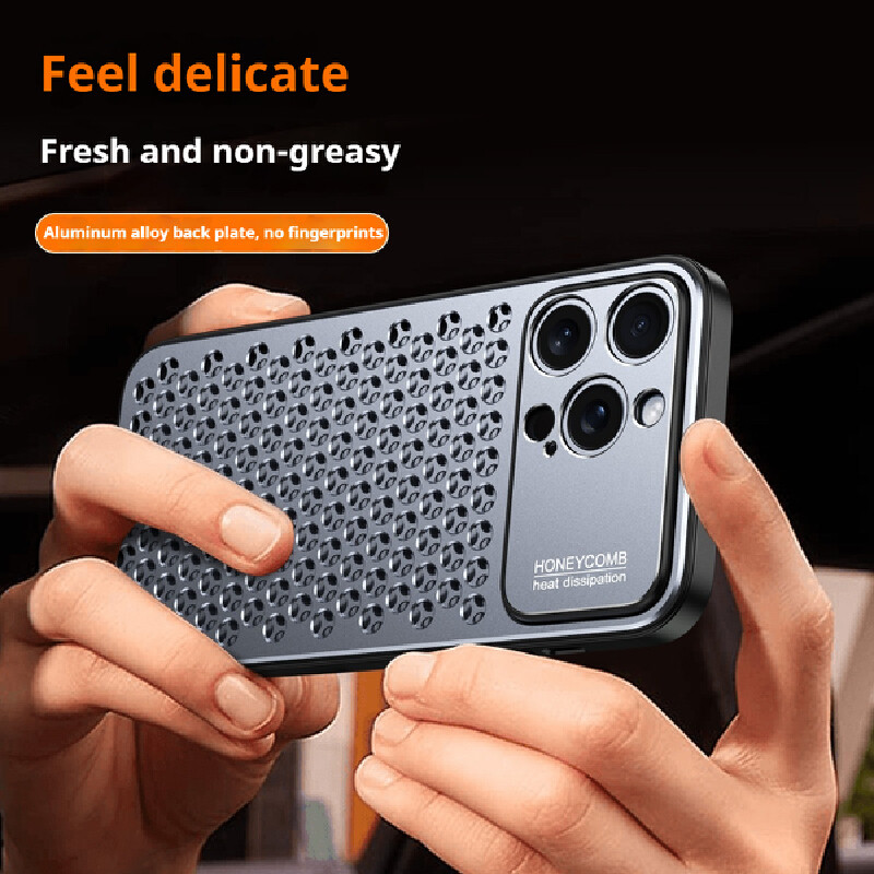 Vỏ Điện Thoại Iphone Hợp Kim Nhôm Tản Nhiệt Vỏ Điện Thoại Thiết Kế Tổ Ong Vỏ Bảo Vệ Thoáng Khí Cho Iphone 16 / 15 / 14 / 13