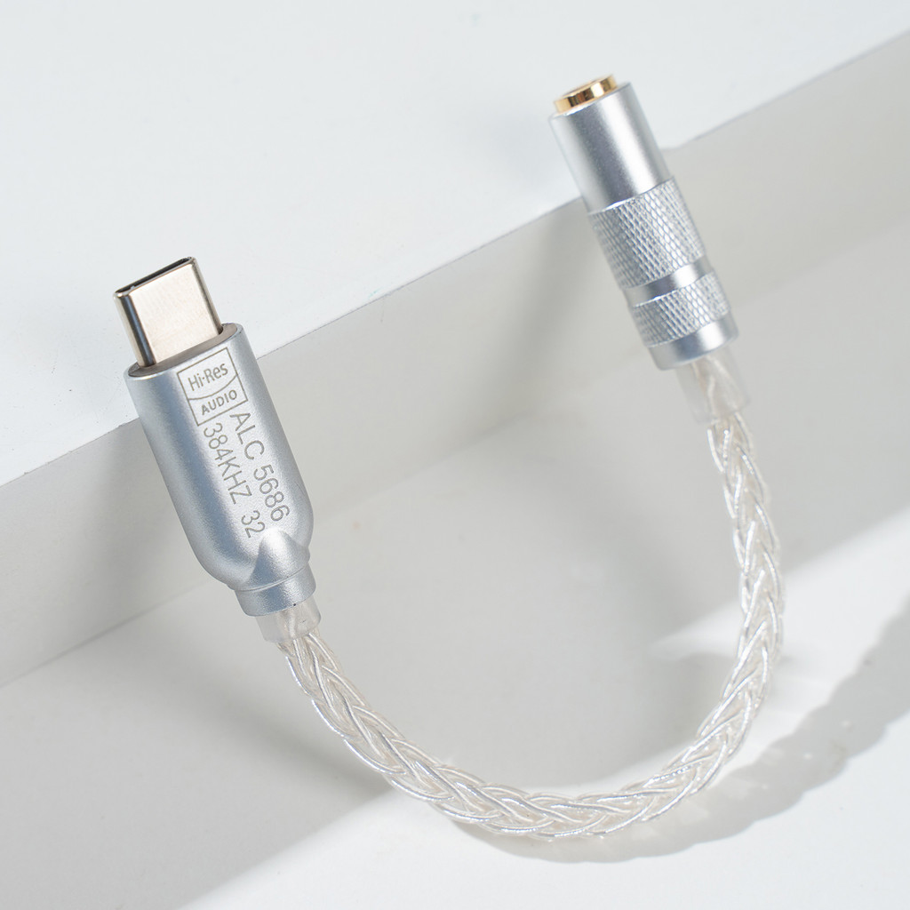 Bộ khuếch đại tai nghe Dac Realtek ALC5686 USB-C sang 3,5mm với bộ giải mã kỹ thuật số và bộ chuyển đổi Hifi Dac Type-C sang 3,5mm