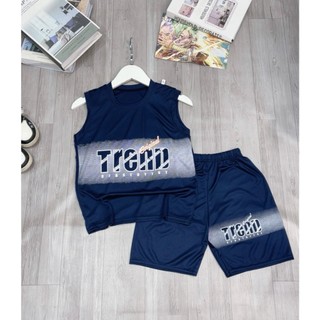Set bộ quần áo mùa hè cho bé trai 15-45kg chữ TREND.Bộ ba lỗ bé trai.Set đồ sát nách bé trai. HE46