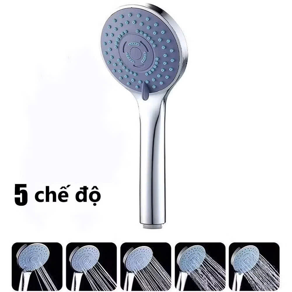 Vòi Hoa Sen Tăng Áp Cao Cấp – Tiết Kiệm Nước, 5 Chế Độ Phun, Dễ Lắp Đặt (VS1)
