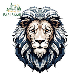 EARLFAMILY Lion Head Car Sticker Cá Tính Ván Trượt Xe Máy Phía Sau Kính Chắn Gió JDM Vinyl Decal Sáng Tạo Chống Trầy Xước Bảo Vệ Cửa Xe Ô Tô