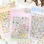 ENWEI 4 Chiếc [Dòng Bùa Cổ Bụi] Nhãn Dán Phong Cảnh 3D Chất Liệu Chống Thấm Nước Kích Thước Lớn Phong Cách Trung Hoa Cổ Thêu Sò Nhật Ký Người Lập Kế Hoạch Trang Trí Nhãn Dán Văn Phòng Phẩm
