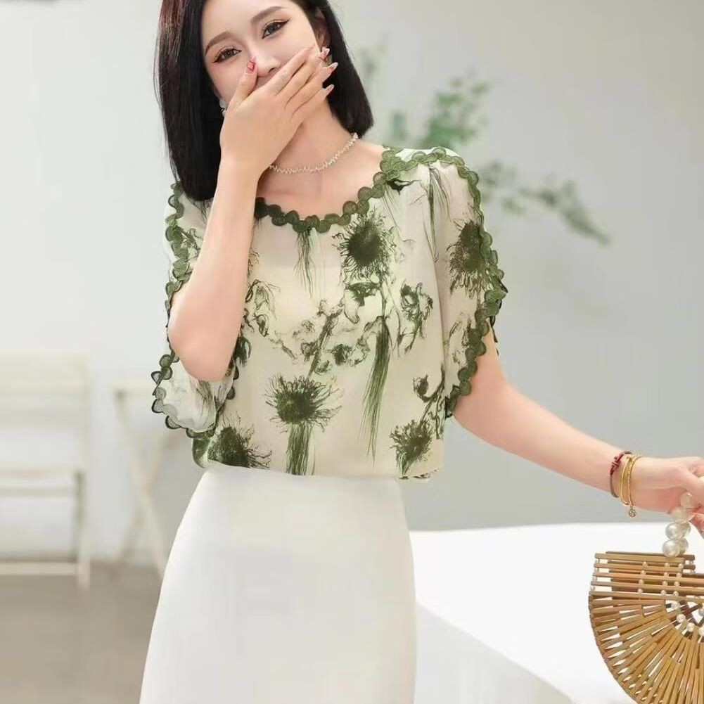 Áo thun ngắn tay phong cách Trung Quốc, thiết kế mùa hè