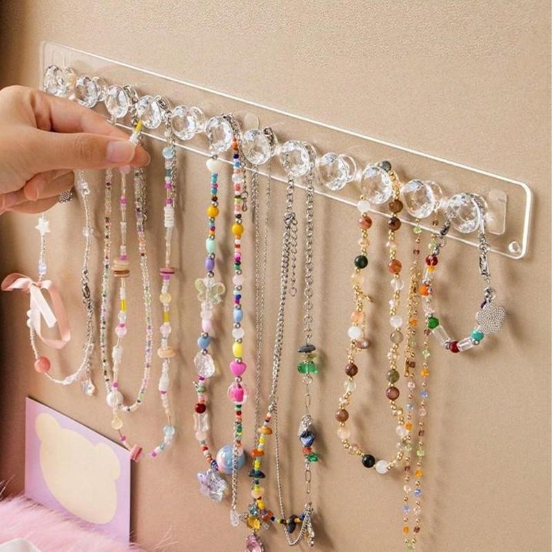 Tmoy 7 / 12Hooks Acrylic Trong Suốt Jewerly Giá Để Đồ Cho Bông Tai Vòng Cổ Móc Treo Giá Đỡ Treo Tường Màn Hình Đứng Tổ Chức TCVN