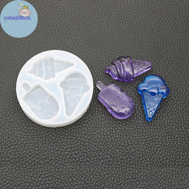 Pufangbliss DIY Kem Popsicle Khuôn Silicon Thực Phẩm Cabochon DIY Decoden Tiếp Liệu VN