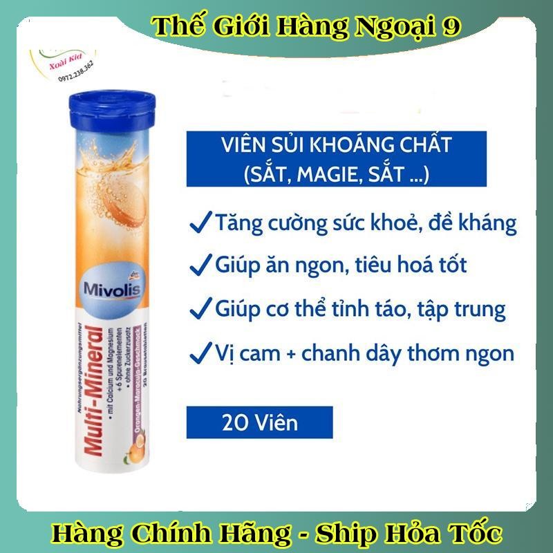 [auth] Viên Sủi Mivolis Vitamin C và các vị khác Hỗ trợ tăng cường hệ miễn dịch 20 Viên của Đức [Đủ Bill] [Hot]