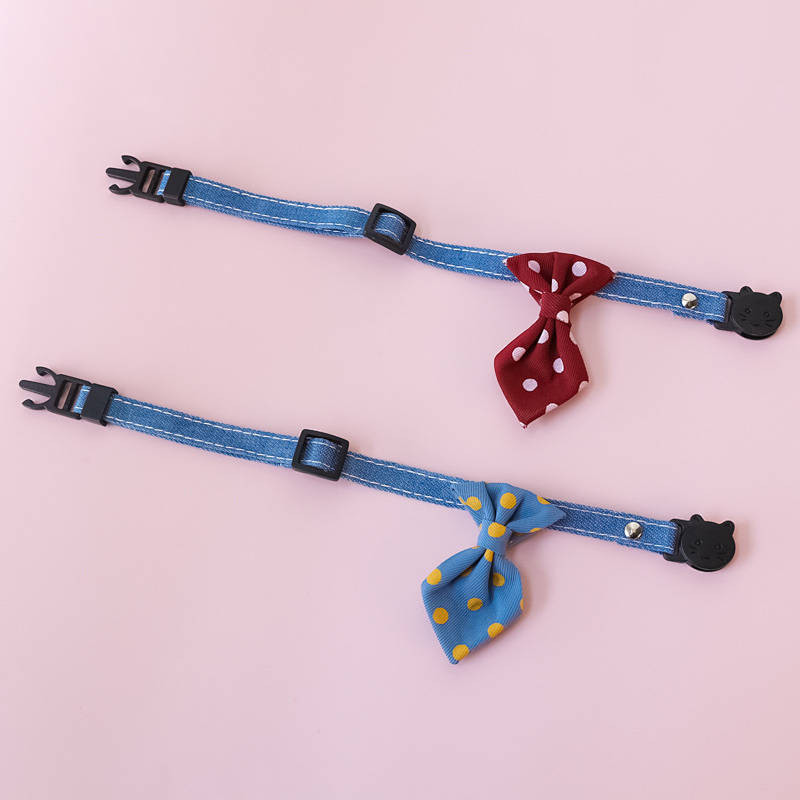 【Ready Stock】 Special Offer Pet Collar Cat Dog Bell Safety Buckle Gentleman Tie British Style Wedding Dot QNuP