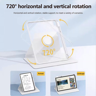 720 ° Ốp Lưng Acrylic Xoay Cho Redmi Pad Pro 5G 12.1 SE 8.7 11 Xiaomi Pad Poco Pad 5G 12.1 5 6 7 Pro Bao Da Có Khe Cắm Bút