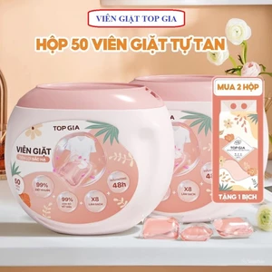 Hộp 50 viên giặt xả tự tan 3in1 lưu hương 48h làm mềm vải, tẩy trắng quần áo, an toàn cho mọi làn da
