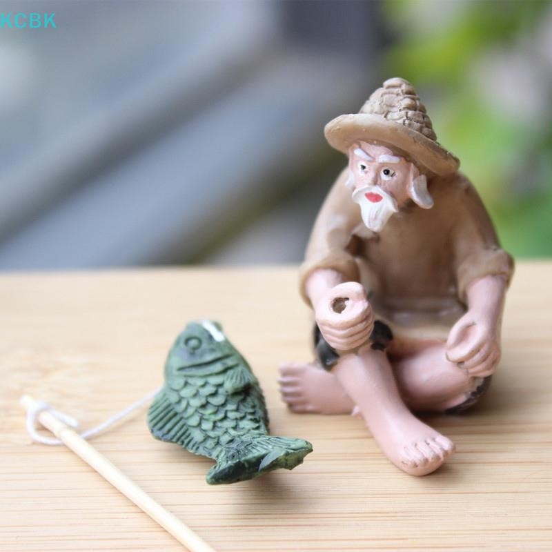 [Kc] Câu Cá Ông Già Nhựa Hình Tượng Trang Trí Sân Vườn Micro-Landscape Thủ Công Sân Vườn [BK]