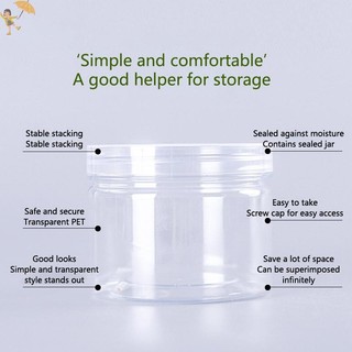 [Gou] Bình kín trong suốt có nắp Hộp đựng tròn Thùng đựng hạt lọ nhựa hạt khác VN