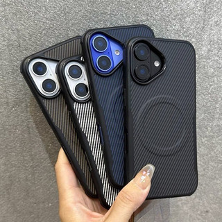 Ốp điện thoại mờ bằng sợi Kevlar sang trọng tương thích với iPhone 12 13 14 15 16 Pro Max 14Plus 15Plus 16Plus 11 ProMax với cảm giác cao cấp từ tính bìa lưng cứng bốn góc chống rơi