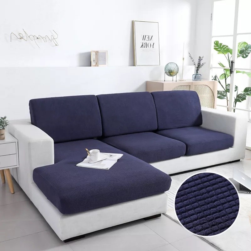 Chống Nước Bọc Sofa, Bọc Đệm Ghế Sofa Vải Nhung Gân Dày Dặn Co Giãn 1/2/3/4 Chỗ