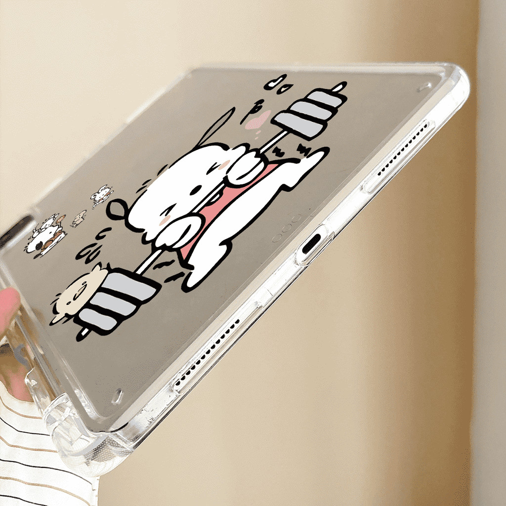 Vỏ Cứng Ngộ nghĩnh Pochacco Cho Mini6 Mini7 iPad 5 6 7 8 9 10th Air2 Air3 Air4 Air5 Air6 10.9 "Pro10.5 Pro11 Air11 M2 M4 2024 Vỏ TPU Có Khe Cắm Bút Chì