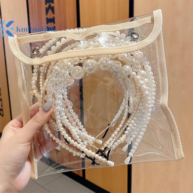 Kudosation Thời Trang Tính Khí Vintage Ngọc Trai Tóc Vòng Dành Cho Nữ Đơn Giản Chống Trơn Trượt Tóc Phụ Kiện Tóc