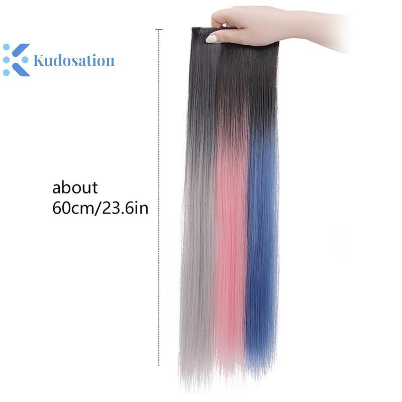 Kudosation 60cm Tóc Nối Dài Kẹp Trong Tóc Dài Thẳng Tai Tóc Giả Kẹp Tổng Hợp Phần Mở Rộng Tóc Phụ Kiện Tóc Kẹp Tóc