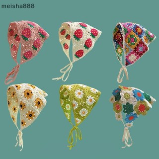 Meisha888 Ngọt Ngào Dễ Thương Dệt Kim Tam Giác Pháp Mục Vụ Phong Cách Dành Cho Nữ Bé Gái Hoa Nhỏ Khăn Trùm Đầu Phụ Kiện Tóc