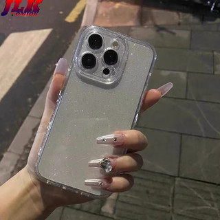 [Jlk] Ốp Điện Thoại Trong Suốt Lấp Lánh Mềm Mại Cho iPhone 11 12 13 14 15 16 Pro Max Plus Ốp Lưng Silicon Trong Suốt Chống Sốc