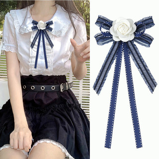 Thắt Nơ Cho Nữ Ren Đen Camellia Hoa Ruy Băng Dây Buộc Phụ Kiện Thời Trang Màu Hồng