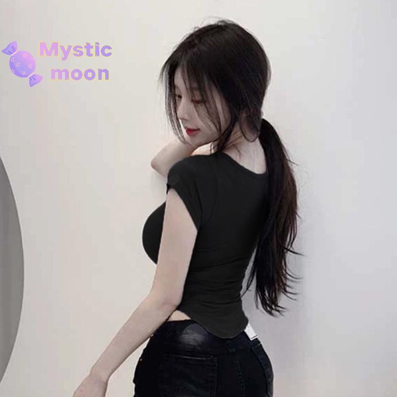 [Mystic] Áo thun ngắn tay cổ chữ V gợi cảm mùa hè Hot Girls [Mới]