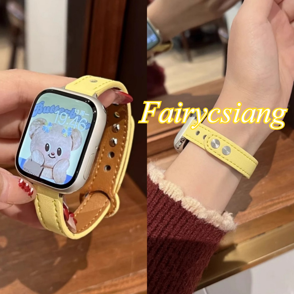 Dây đeo bằng da mỏng S11 cho Apple Watch Series 10 46mm 42mm 49mm 45 44mm 38 40 41mm Vòng tay IWatch Series Ultra2 9 8 7 6 5SE