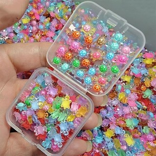 METALWRK 100 Chiếc Động Vật Nhựa Mini, Rùa Dạ Quang Hoạt Hình Dạ Quang, DIY Dopamine Màu Thu Nhỏ Các Bức Tượng Nhỏ Trang Trí Vườn Cổ Tích