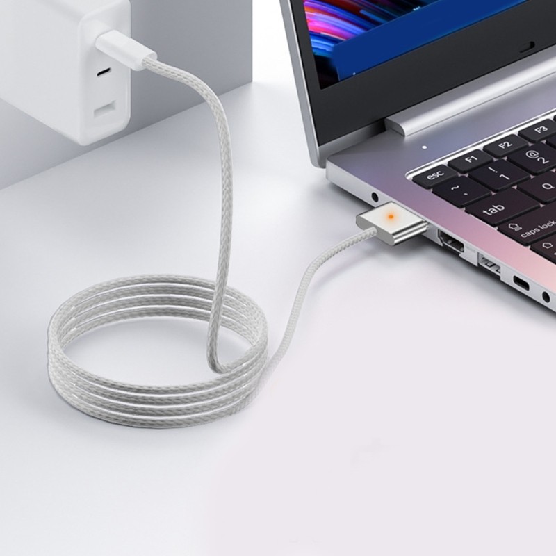 Kikin Hiệu Quả 140W USB C Sang Từ 3 Cáp Sạc Từ Tính Cho Laptop Có Đèn Báo LED