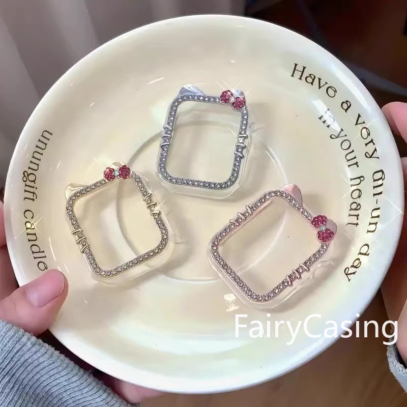 Vỏ PC cứng Diamand Kitten cho Apple Watch S11 S11 Ốp lưng Series 10 42 46mm 41 45mm 49mm 9 7 8 6 5 SE 40mm 44mm Vỏ bảo vệ