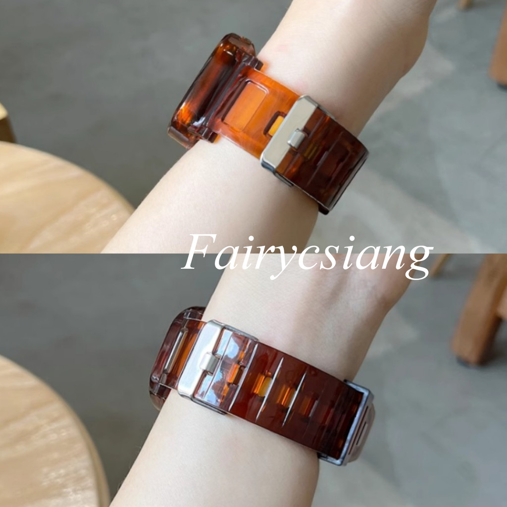 Dây đeo trong suốt + Vỏ cho Apple Watch Series 9 8 7 6 SE 5 45mm 44 42mm 41mm Trong suốt cho dây đeo nhựa iwatch 2 3 38 40mm